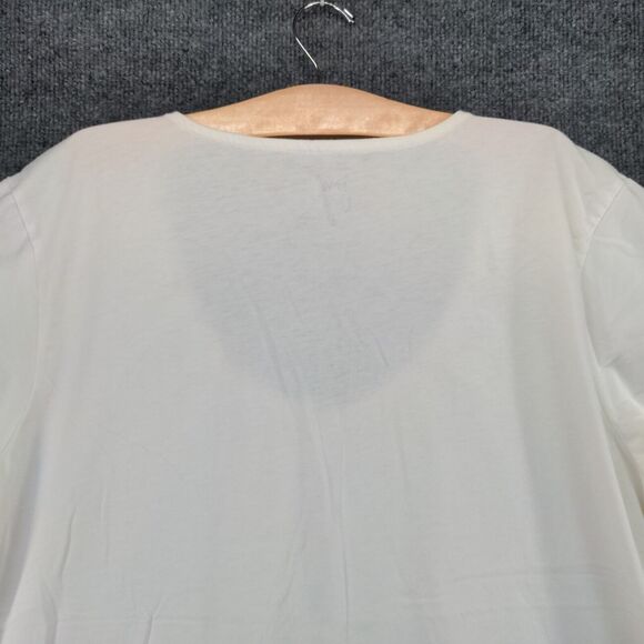 JMS Just My Size Round Neck Tunic Top Womens Plus Size 3X Short Sleeve White - Picture 9 of 14